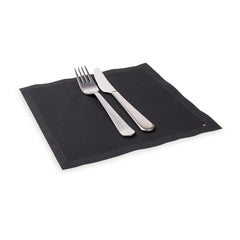 Luxenap Square Black Cotton Napkin - Organic, Disposable - 8 3/4