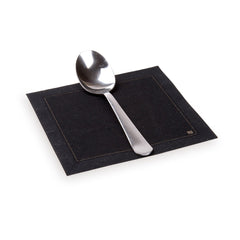 Luxenap Square Black Cotton Cocktail Napkin - Organic, Disposable - 4 1/2