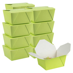 Bio Tek 30 oz Rectangle Eco Green Paper #1 Bio Box Take Out Container - 5