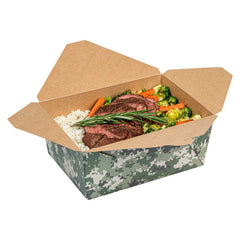 Bio Tek 98 oz Camouflage Paper #4 Bio Box Take Out Container - 8 1/2