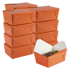Bio Tek 98 oz Rectangle Tangerine Orange Paper #4 Bio Box Take Out Container - 8 1/2
