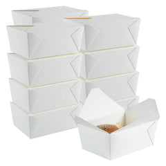 Bio Tek 98 oz Rectangle White Paper #4 Bio Box Take Out Container - 8 1/2