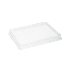 Cafe Vision Rectangle Clear Plastic Lid - Fits Small Click Lock Container - 50 count box