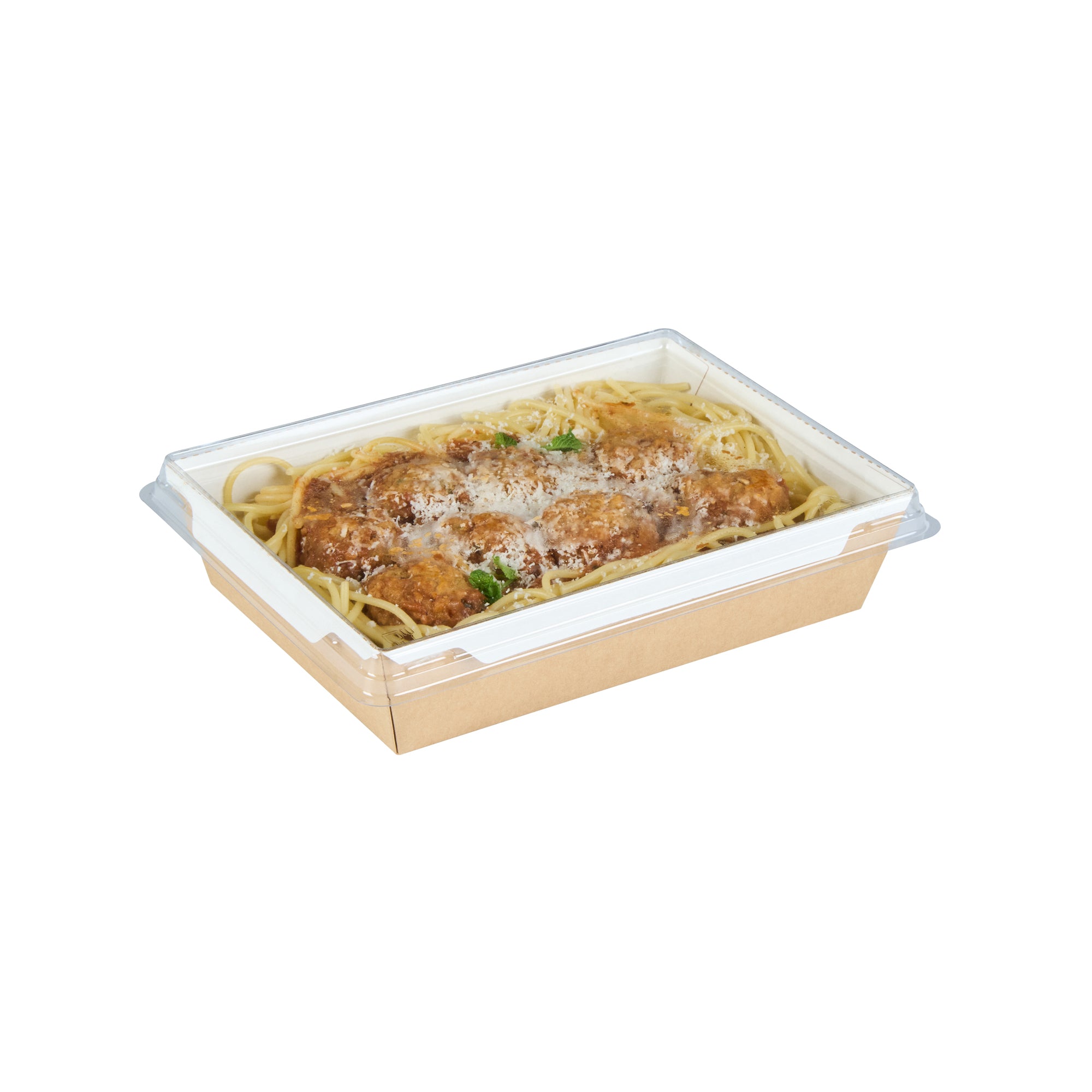 Cafe Vision Rectangle Clear Plastic Lid - Fits Medium Click Lock Container - 200 count box
