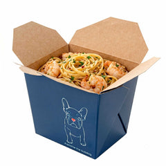 Bio Tek 8 oz Square Frenchie Paper Noodle Take Out Container - 2 3/4