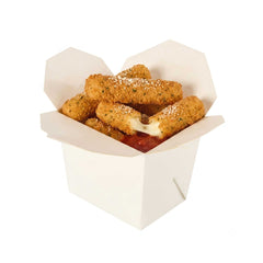 Bio Tek 8 oz Square White Paper Noodle Take Out Container - 2 3/4