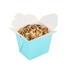 Bio Tek 16 oz Square Turquoise Paper Noodle Take Out Container - 3 1/2