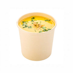 Bio Tek 12 oz Round Bamboo Paper Soup Container - 3 1/2