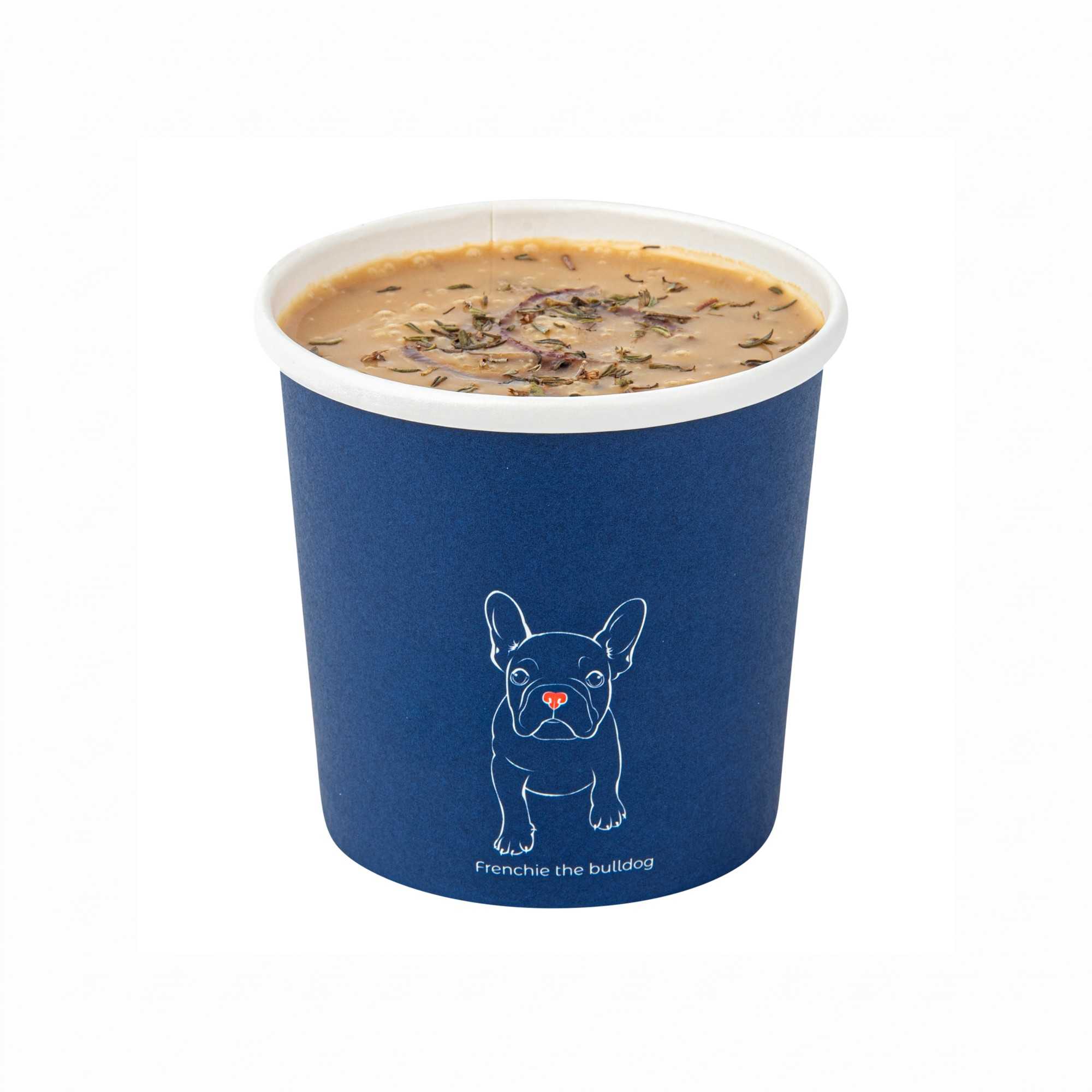 Bio Tek 12 oz Round Frenchie Paper Soup Container - 3 1/2" x 3 1/2" x 3 1/2" - 200 count box