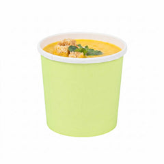 Bio Tek 12 oz Round Eco Green Paper Soup Container - 3 1/2