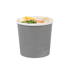 Bio Tek 12 oz Round Gray Paper Soup Container - 3 1/2