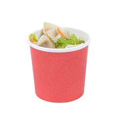 Bio Tek 12 oz Round Red Paper Soup Container - 3 1/2