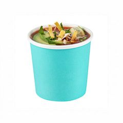 Bio Tek 12 oz Round Turquoise Paper Soup Container - 3 1/2