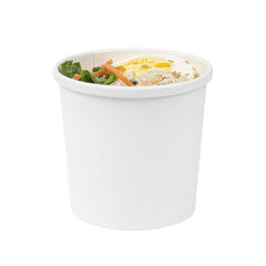 Bio Tek 12 oz Round White Paper Soup Container - 3 1/2