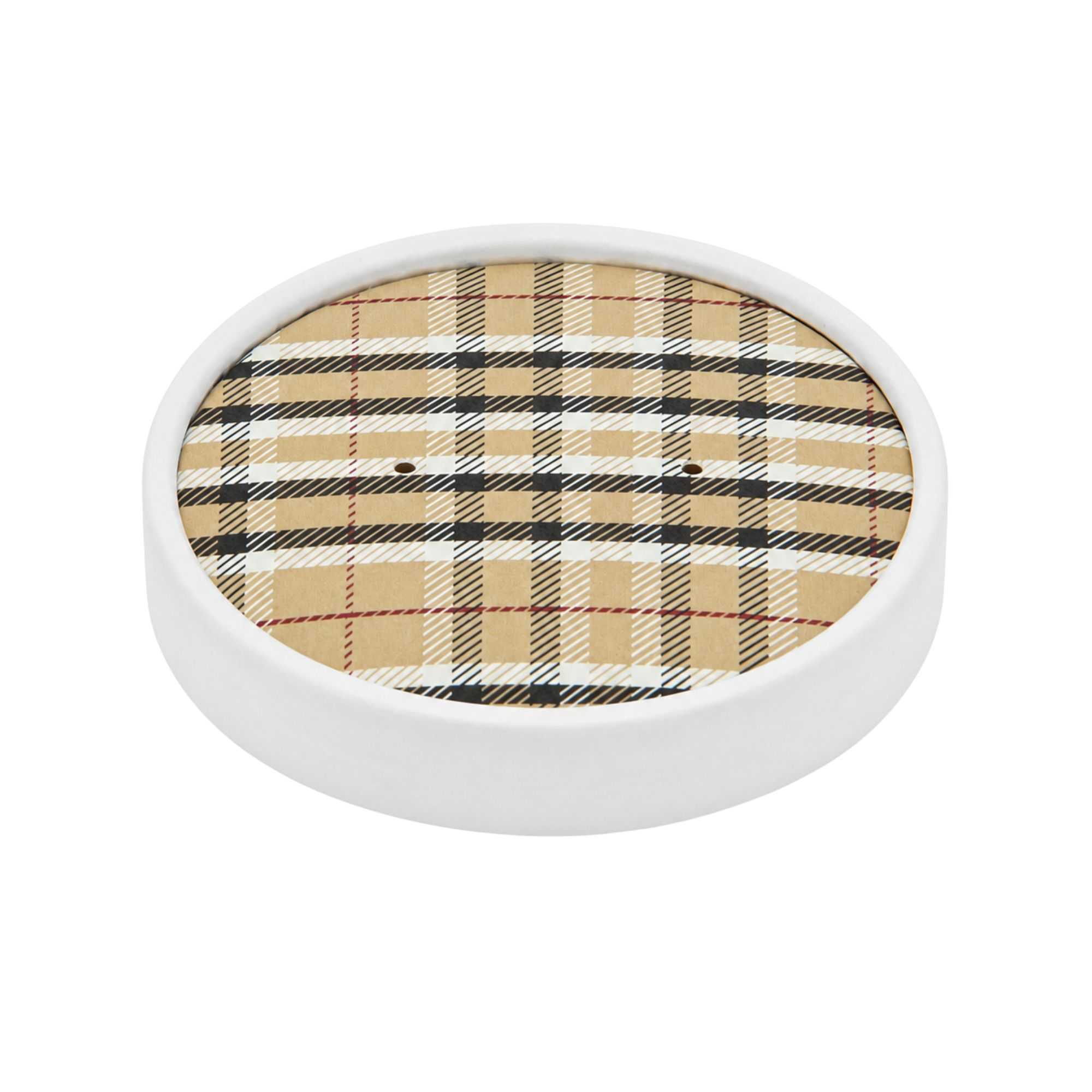 Bio Tek Round Plaid Paper Soup Container Lid - Fits 12 oz - 200 count box