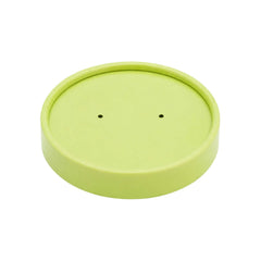 Bio Tek Round Eco Green Paper Soup Container Lid - Fits 12 oz - 200 count box