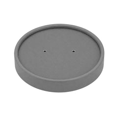 Bio Tek Round Gray Paper Soup Container Lid - Fits 12 oz - 25 count box