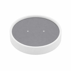 Bio Tek Round Gray Soup Container Lid - White Rim, Fits 12 oz - 25 count box