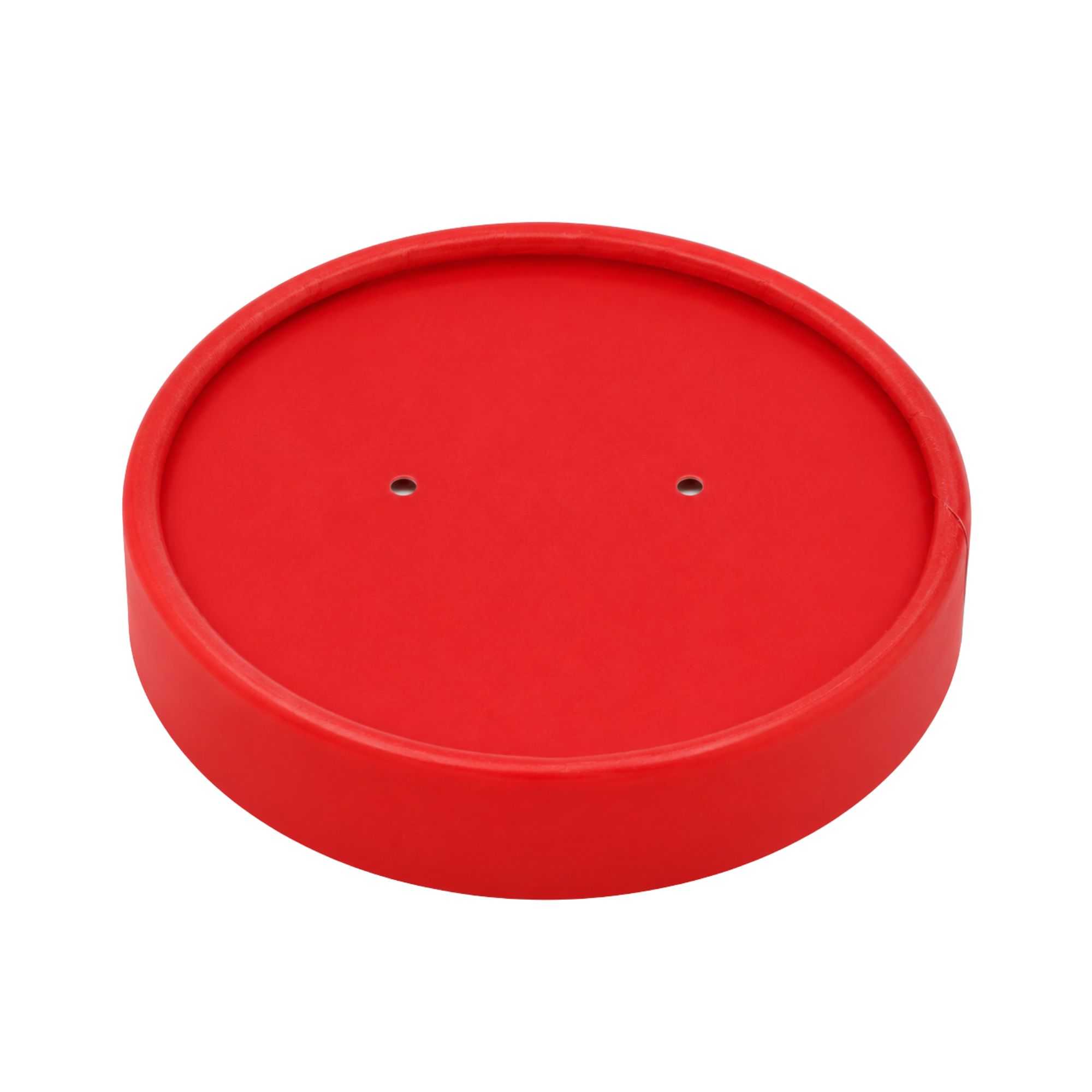 Bio Tek Round Red Paper Soup Container Lid - Fits 12 oz - 200 count box