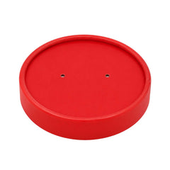 Bio Tek Round Red Paper Soup Container Lid - Fits 12 oz - 25 count box