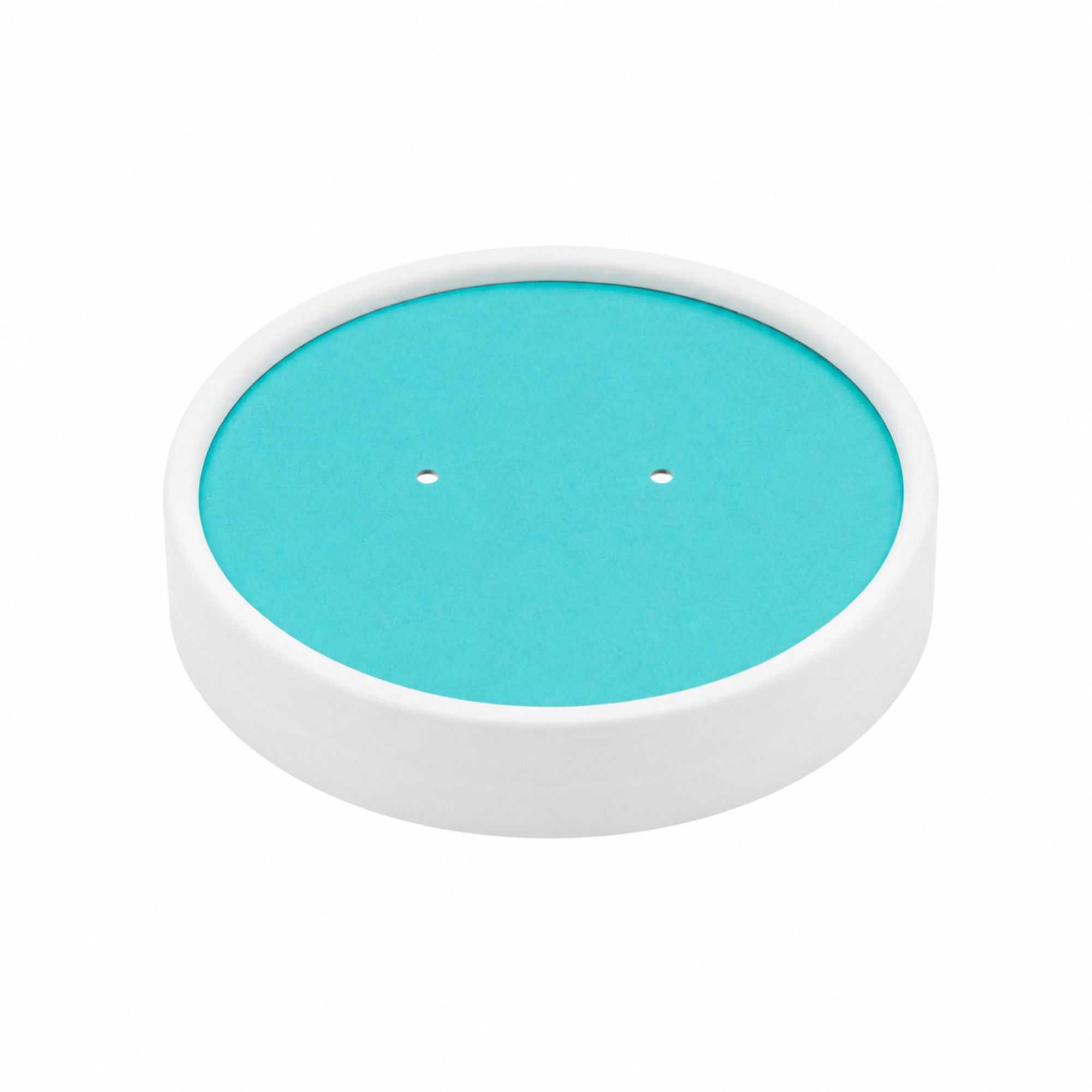 Bio Tek Round Turquoise Paper Soup Container Lid - Fits 12 oz - 200 count box