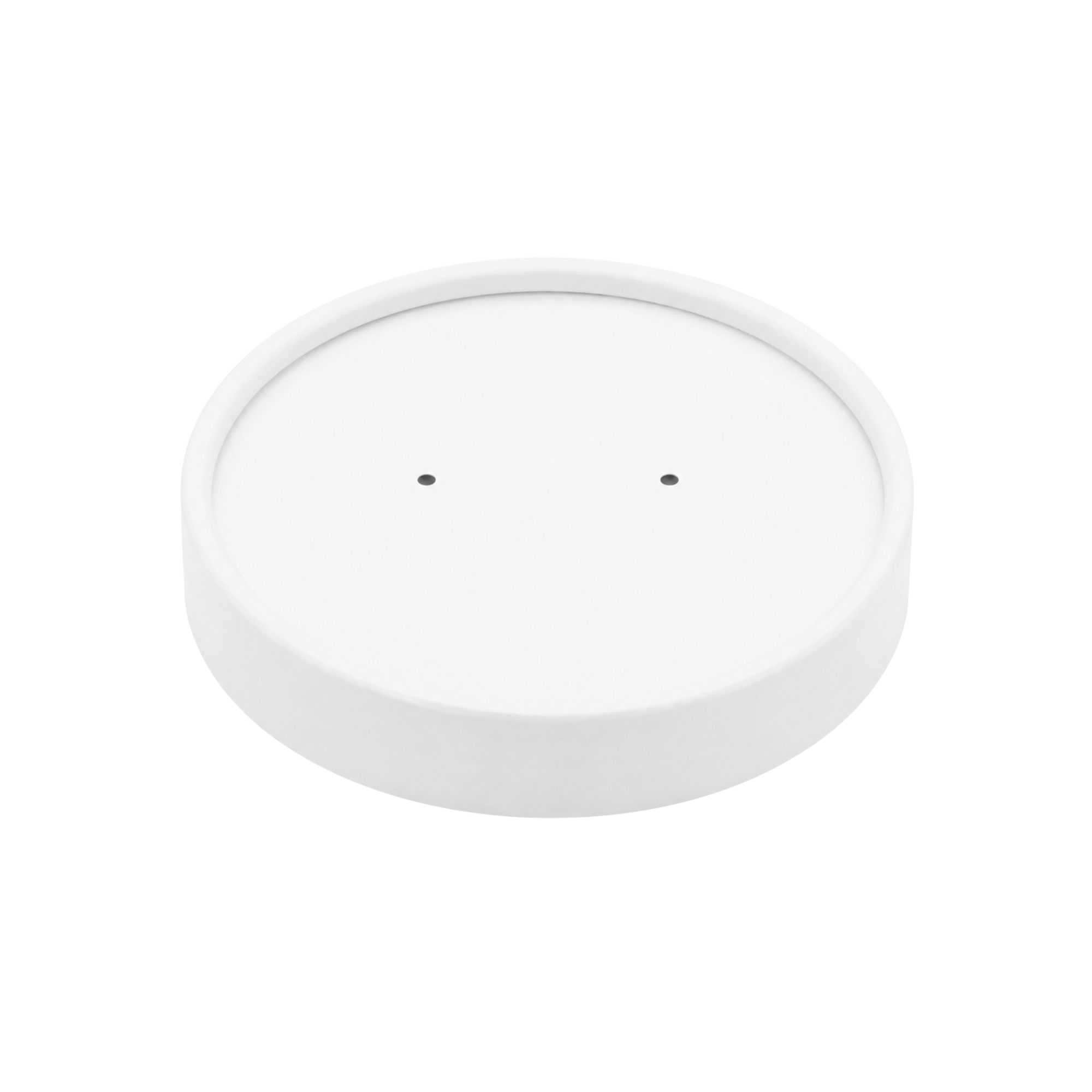 Bio Tek Round White Paper Soup Container Lid - Fits 8 and 12 oz - 200 count box