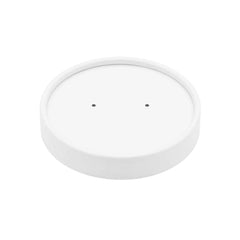 Bio Tek Round White Paper Soup Container Lid - Fits 8 and 12 oz - 200 count box