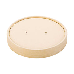 Bio Tek Round Bamboo Paper Soup Container Lid - Fits 16 oz - 200 count box