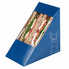 Cafe Vision Triangle Frenchie Paper Large Sandwich Box - 4 3/4