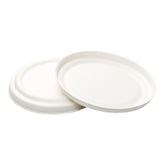Pulp Tek Round White Sugarcane / Bagasse Lid - Fits 15 oz Soup Cup - 100 count box