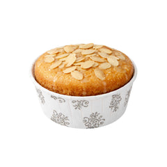 Panificio 5 oz Round Vintage Floral Paper Large Baking Cup - Pleated - 3 3/4