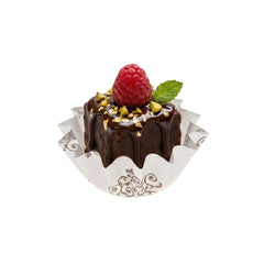 Panificio 0.4 oz Round Vintage Floral Paper Mini Baking Cup - Flared - 2