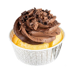 Panificio 5 oz Round Newsprint Paper Large Baking Cup - Pleated - 3 3/4