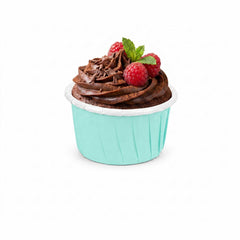 Panificio 2 oz Round Turquoise Paper Medium Baking Cup - Pleated - 2 1/4