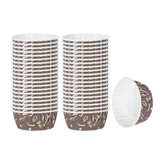 Panificio 5 oz Round Chocolate Wisp Paper Large Baking Cup - Pleated - 3 3/4
