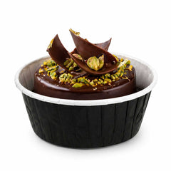 Panificio 5 oz Round Black Paper Large Baking Cup - Pleated - 3 3/4
