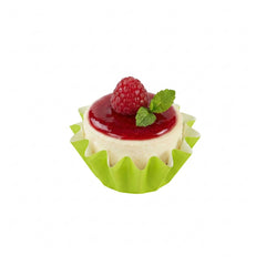 Panificio 0.4 oz Eco Green Floral Paper Mini Baking Cup - Flared - 2