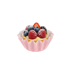 Panificio 0.4 oz Pink Floral Paper Mini Baking Cup - Flared - 2