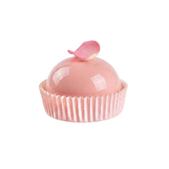 Panificio 4 oz Round Pink Paper Baking Cup - Ridged - 3 1/2
