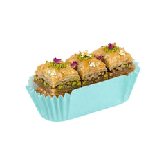 Panificio 1 oz Elliptical Turquoise Paper Regular Baking Cup - Ridged - 3 1/2