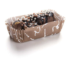 Panificio 5 oz Elliptical Chocolate Wisp Paper Large Baking Cup - Ridged - 4 1/2