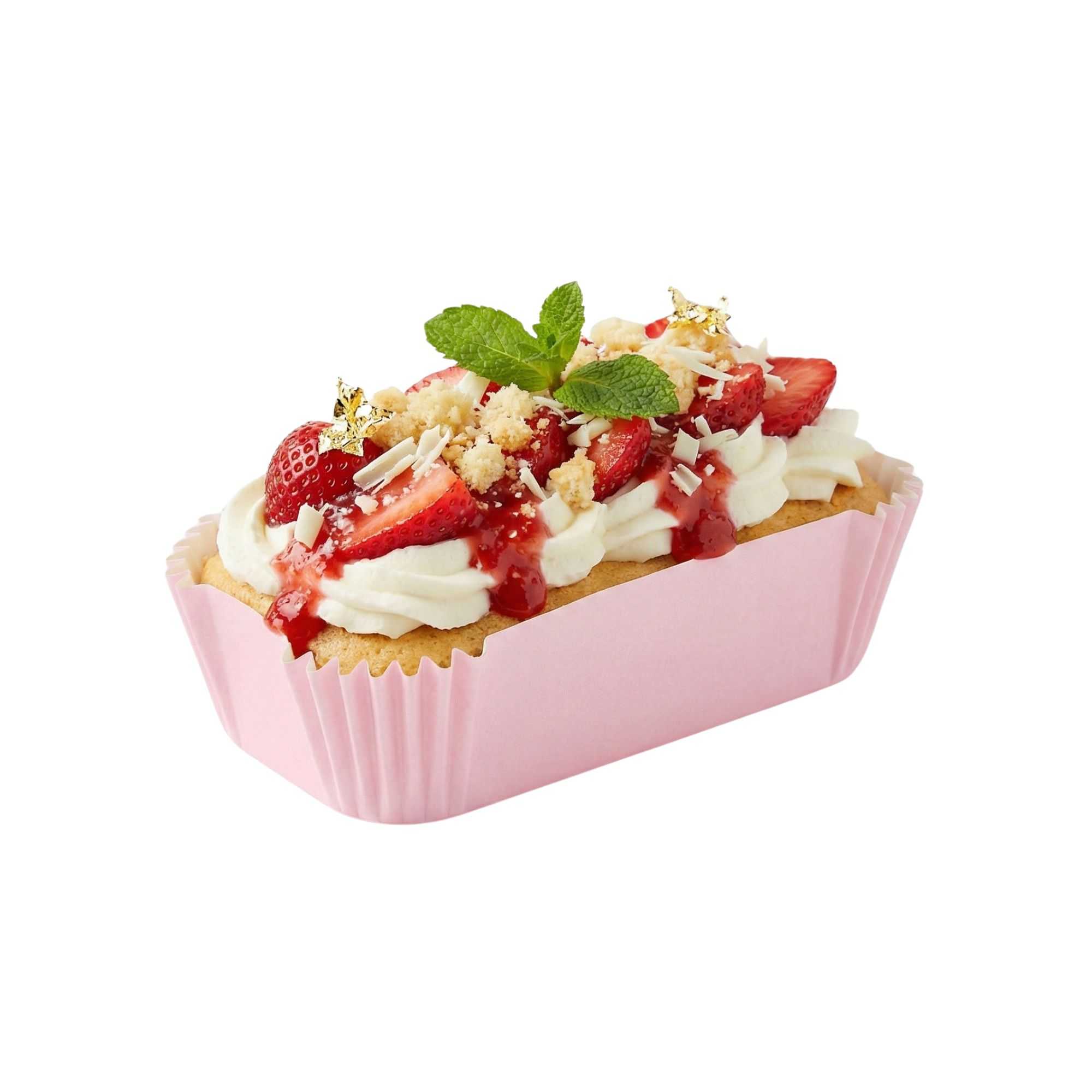 Panificio 5 oz Elliptical Pink Paper Large Baking Cup - Ridged - 4 1/2" x 2 1/2" x 1 1/4" - 200 count box