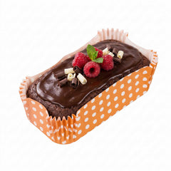 Panificio 5 oz Elliptical Polka-Dotted Hot Orange Paper Large Baking Cup - Ridged - 4 1/2