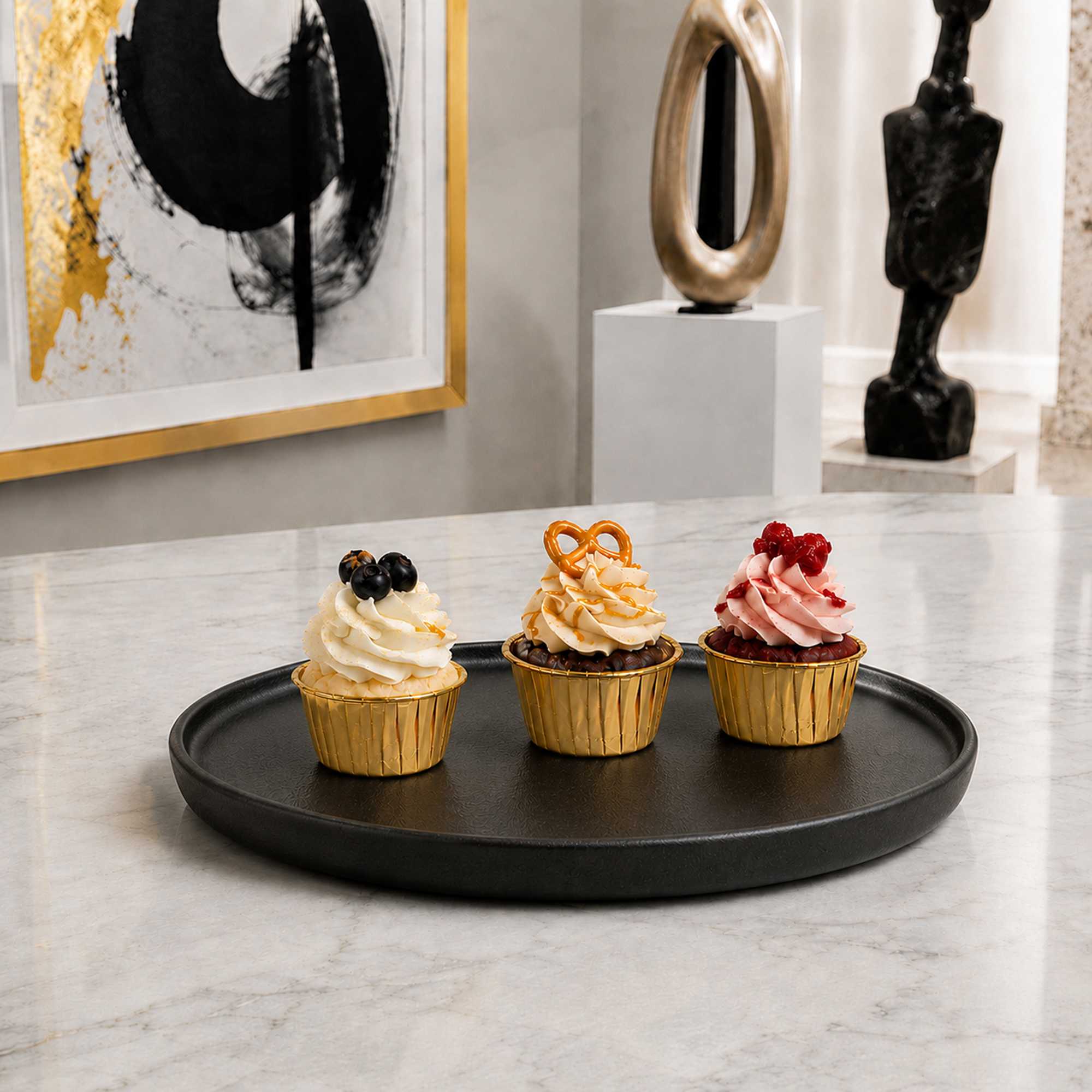 Panificio 3 oz Round Rose Gold Paper Small Baking Cup - Pleated - 2 1/2" x 2 1/2" x 1 1/2" - 200 count box