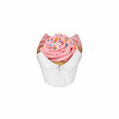 Panificio 4 oz Tulip Metallic Silver Paper Regular Baking Cup - 2 1/4