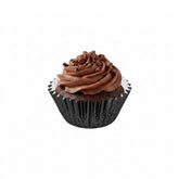 Panificio 0.4 oz Round Metallic Black Paper Baking Cup - Foil-Coated - 1 1/4" x 1 1/4" x 3/4" - 200 count box