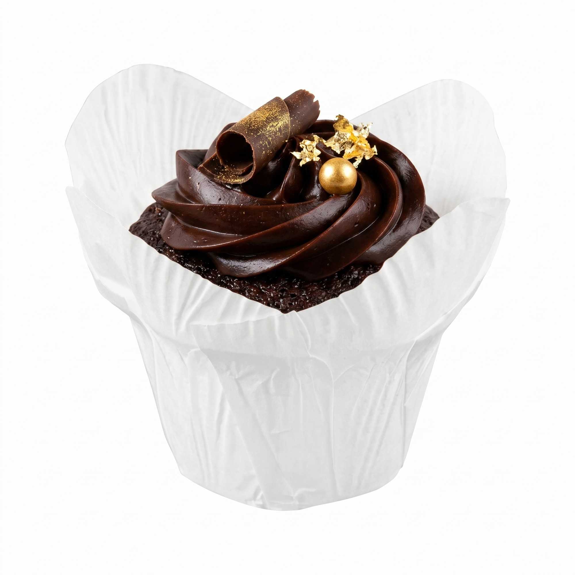 Panificio 6 oz Daffodil White Paper Baking Cup - Greaseproof - 3 1/4" x 3 1/4" x 3" - 200 count box