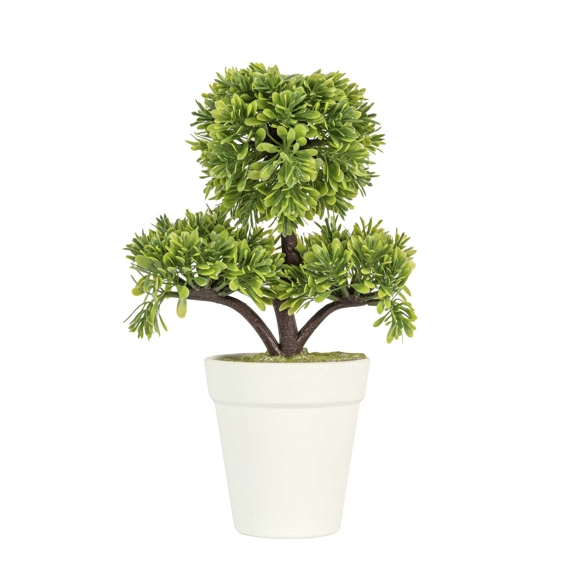 Fiore Round Green Plastic Petite Green Tree in Plastic Pot - 7" x 4" x 11" - 12 count box
