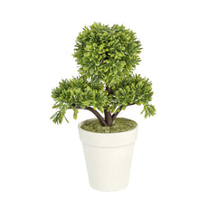 Fiore Round Green Plastic Petite Green Tree in Plastic Pot - 7