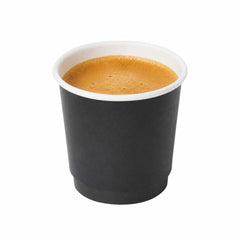 Restpresso 4 oz Black Paper Coffee Cup - Double Wall - 2 1/2